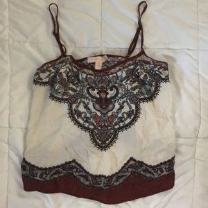 Bohemian crop tank top